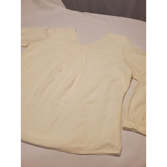 Chico's Sz 2 Beaded Embroidered Linen Lined Tunic Top Aztec Lagen Boho - Picture 12 of 12